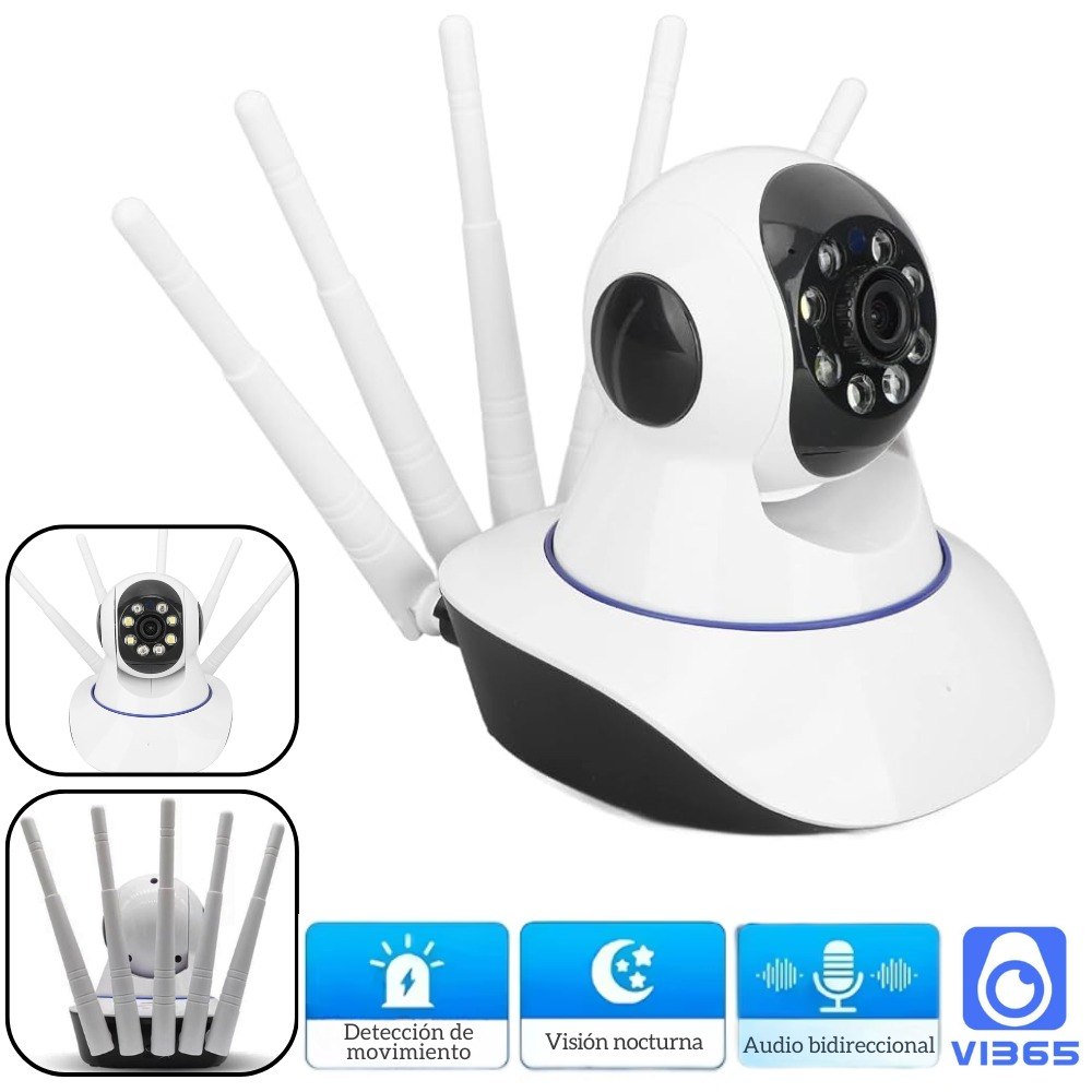 Camara De Seguridad Wifi 5 Antenas Robot - Imagen 2