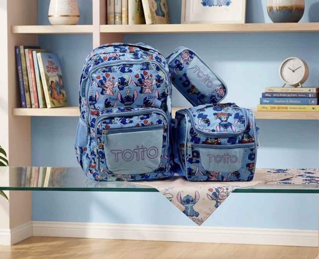 MALETA ESCOLA X3 PIEZAS STITCH - Imagen 4
