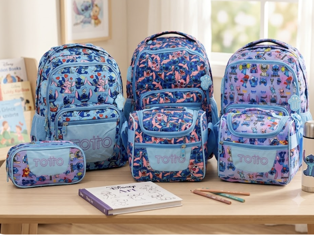 MALETA ESCOLA X3 PIEZAS STITCH - Imagen 2