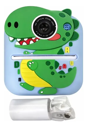 Camara Kids Con Impresora Dinosaurio - Imagen 2