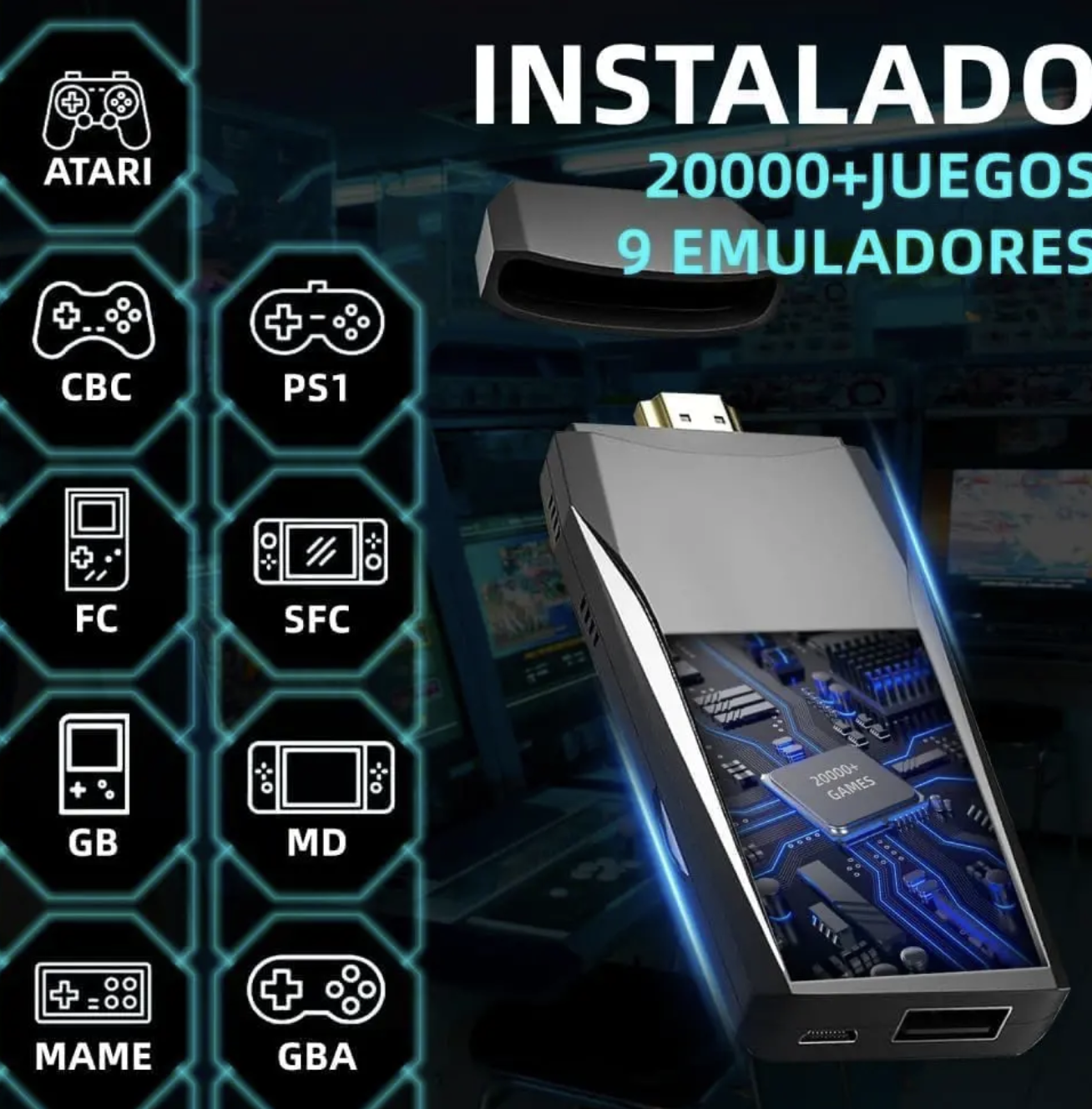 consola juegos reto M8+controles inalamb - Imagen 5