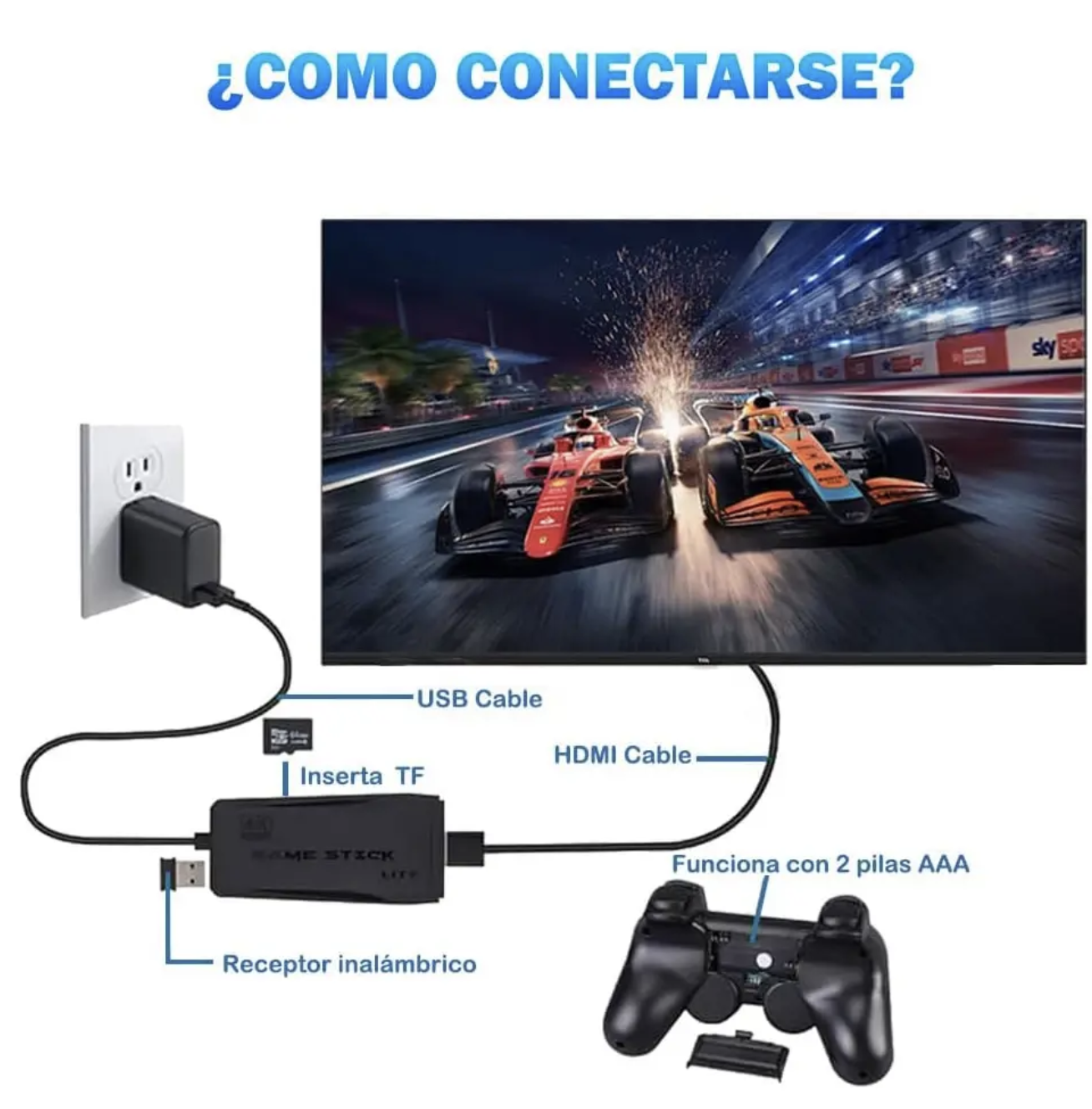 consola juegos reto M8+controles inalamb - Imagen 2