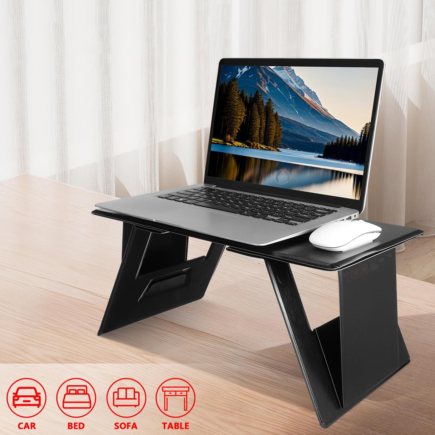 Soporte De Cuero Portátil Mesa Plegable - Imagen 2