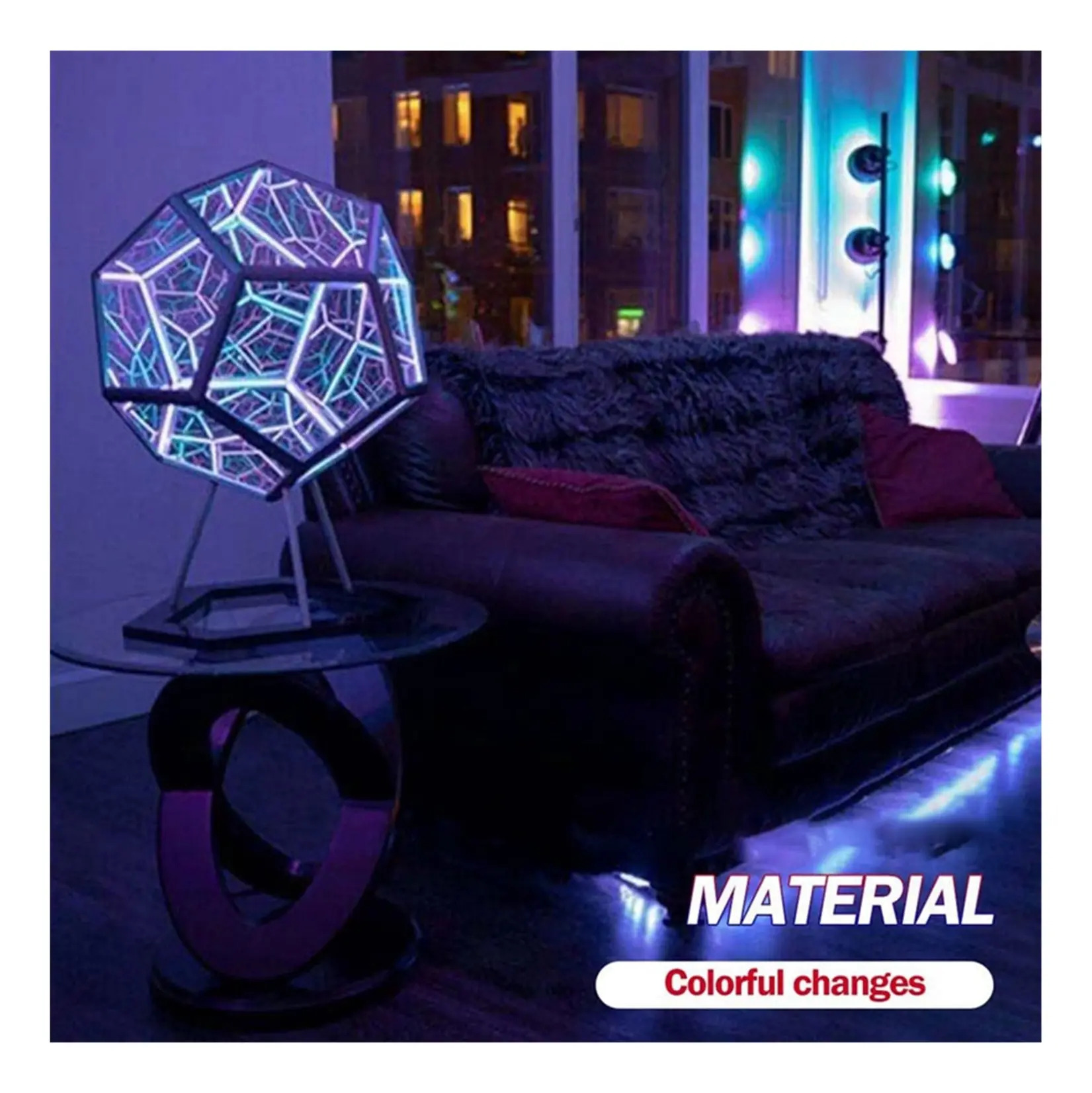 LÁMPARA LED ARTE ESPACIAL GEOMETRÍA - Imagen 2
