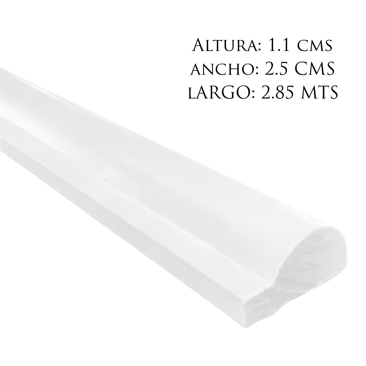 Moldura Pared 2.5 cms x 2.85 mts – Moldura Francesa en Poliestireno - Imagen 2