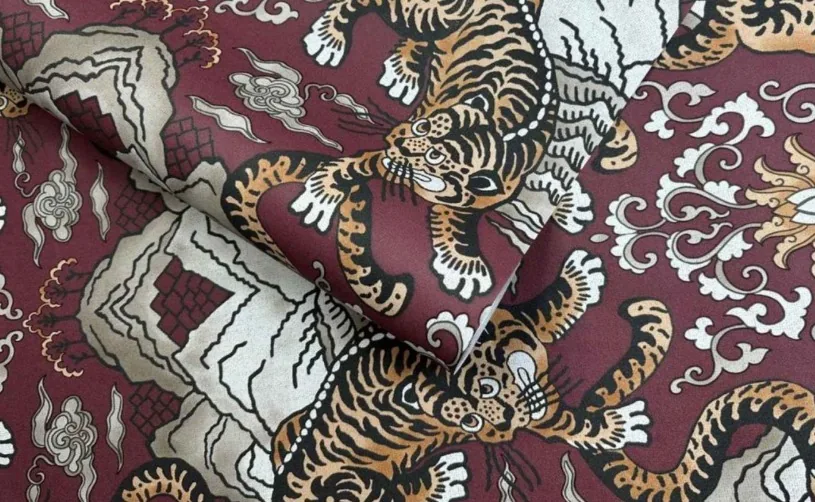 Papel de Colgadura Animal Print Vino para Comedor - Imagen 1