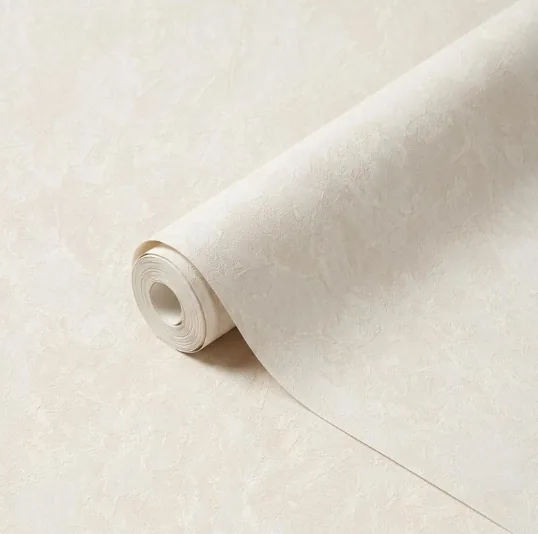 Papel de Colgadura Liso Texturizado Crema