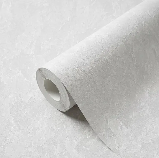 Papel de Colgadura Liso Texturizado Blanco Nube