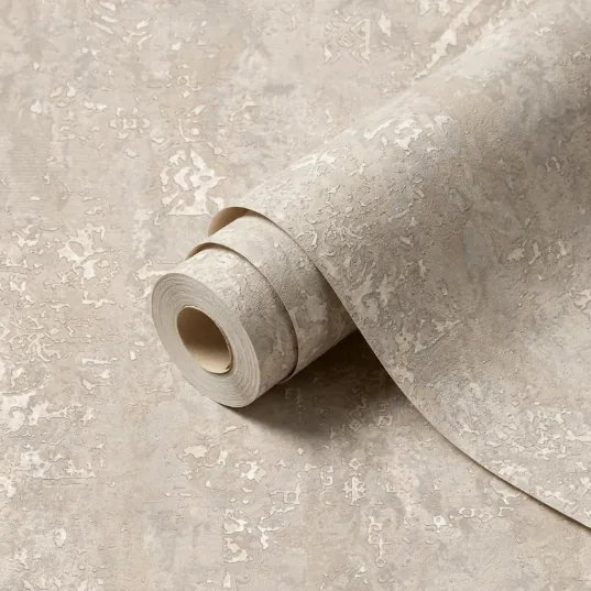 Papel de Colgadura Efecto Estuco Beige - Imagen 1