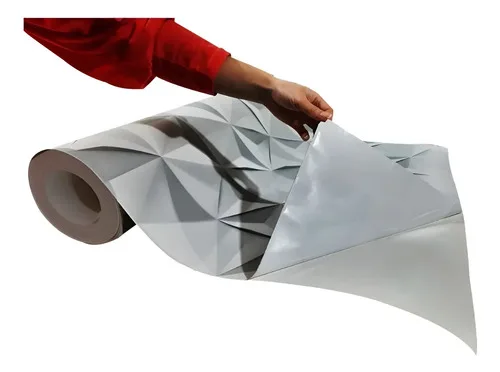Vinilo Adhesivo Para Pared Diseño Triángulo Gris De 70  X 2.5 Mts Triangulo Gris 70cms X 2,5 Mts - Imagen 1