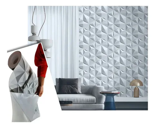 Vinilo Adhesivo Para Pared Diseño Triángulo Gris De 70  X 2.5 Mts Triangulo Gris 70cms X 2,5 Mts - Imagen 2