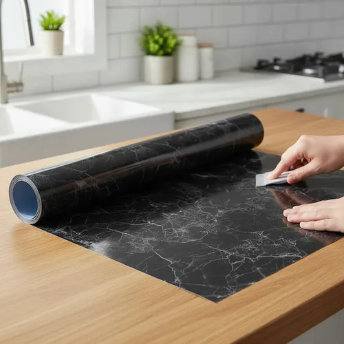 Rollo De Papel Contacto Decorativo Marmol Negro, 45.7 Cm ... - Imagen 1