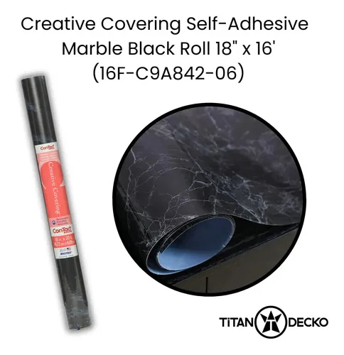 Rollo De Papel Contacto Decorativo Marmol Negro, 45.7 Cm ... - Imagen 2