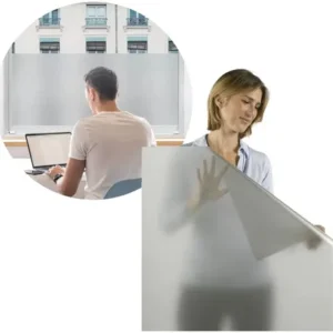 Película Vidrio Ventanas 60cm*7mts Privacidad Vinilo Fácil   Gris Sandblasting 60 Cms X 7 Mt
