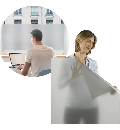 Película Vidrio Ventanas 60cm*7mts Privacidad Vinilo Fácil   Gris Sandblasting 60 Cms X 7 Mt