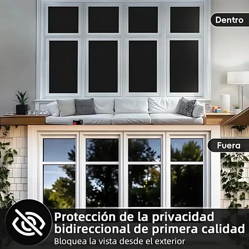 Película Vidrio Ventana Vinilo 100% Oscuridad 60cm*5mts Negro - Imagen 4