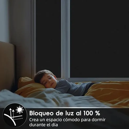 Película Vidrio Ventana Vinilo 100% Oscuridad 60cm*5mts Negro - Imagen 5