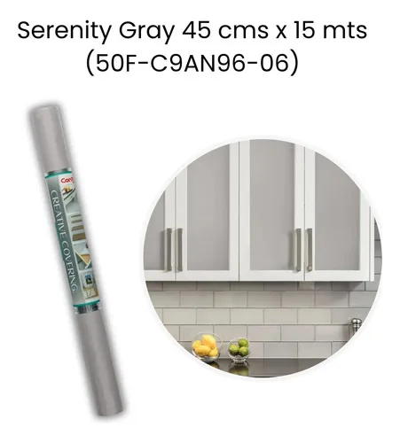 Vinilo Adhesivo 45 Cms X 15 Mts Vinilo Colores Mate Contact Gris Claro Mate - Imagen 2