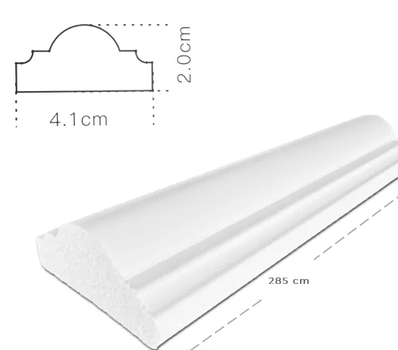 Moldura Decorativa Blanco para Comedor 4,1cm x 285cm