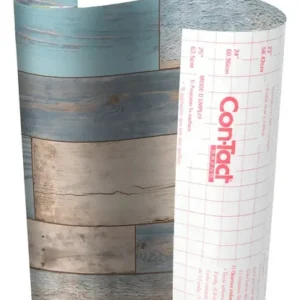 Vinilo Decorativo Con-tact Diseño Madera De Pallet - Roll Turquesa