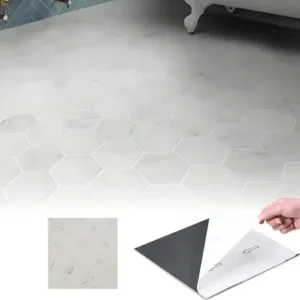 Baldosa Vinilo Autoadhesiva Con-tact Hexagonal Mármol 30.48x30.48 Cm Blanco