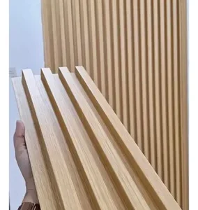 Panel Ripado Wpc Interior Madera Plástica Panel 3d Ranurado