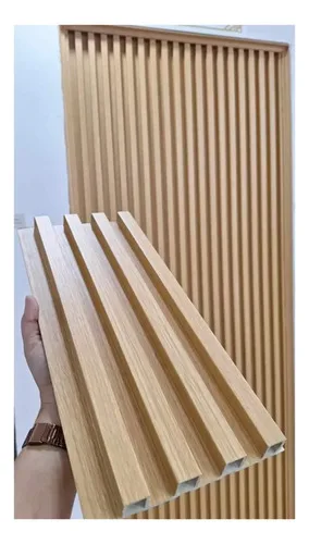 Panel Ripado Wpc Interior Madera Plástica Panel 3d Ranurado - Imagen 1