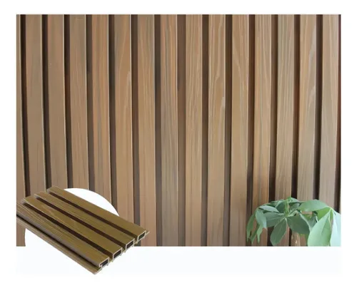 Panel Ripado Wpc Exterior Madera Plástica Panel 3d Ranurado - Imagen 4