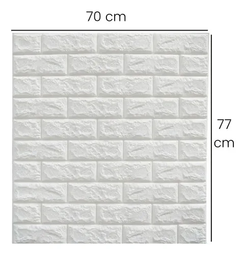 Lamina Adhesiva 3d Ladrillo Blanco Panel Decorativo Ew006 Ladrillo Blanco - Imagen 2