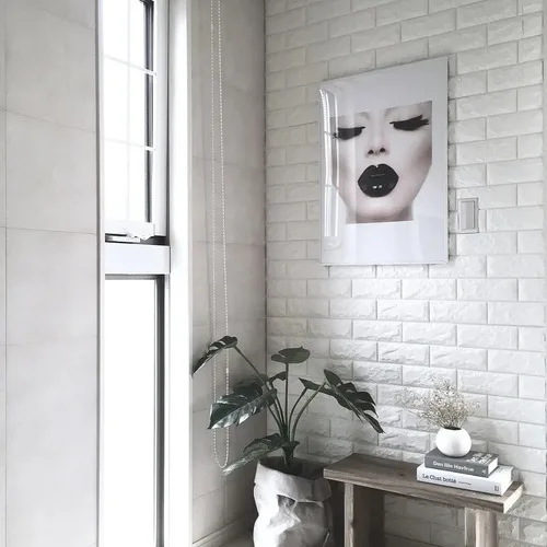 Lamina Adhesiva 3d Ladrillo Blanco Panel Decorativo Ew006 Ladrillo Blanco - Imagen 3