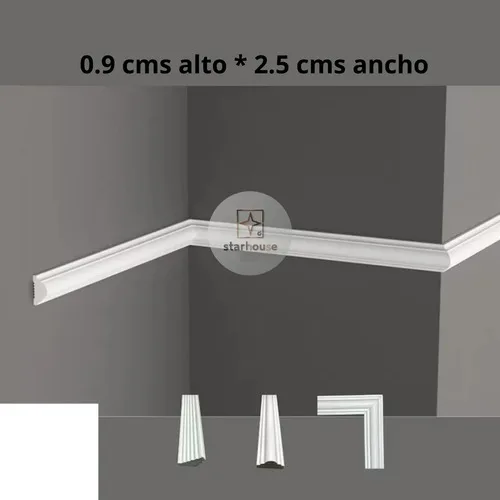 Molduras Decorativas Pared 2.5 Cm X 2.40mt Rigida Starhouse Moldura 2.5 Cms X 2.40mts - Imagen 2