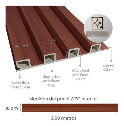 Panel Wpc Interior Caja X 10 Paneles Ripados Paredes 3d Wpc Interior - Leer 2da Foto Gris Escamas - Imagen 3