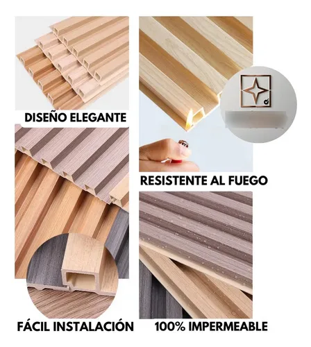 Panel Wpc Interior Caja X 10 Paneles Ripados Paredes 3d Wpc Interior - Leer 2da Foto Madera Clara 005 - Leer Foto 2 - Imagen 2