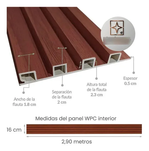 Panel Wpc Interior Caja X 10 Paneles Ripados Paredes 3d Wpc Interior - Leer 2da Foto Madera Clara 005 - Leer Foto 2 - Imagen 4