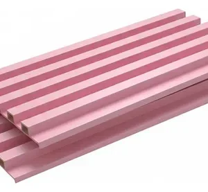 Panel Wpc Interior Caja X 10 Paneles Ripados Paredes 3d Wpc Interior - Leer 2da Foto Rosado