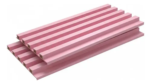 Panel Wpc Interior Caja X 10 Paneles Ripados Paredes 3d Wpc Interior - Leer 2da Foto Rosado - Imagen 1