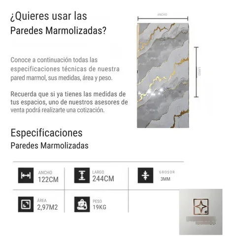Lámina Pvc Mármol 1.22 X 2.44 Mts Lámina Marmolizada Lamina Marmolizada Uv A Escoger. Hay Más - Imagen 4