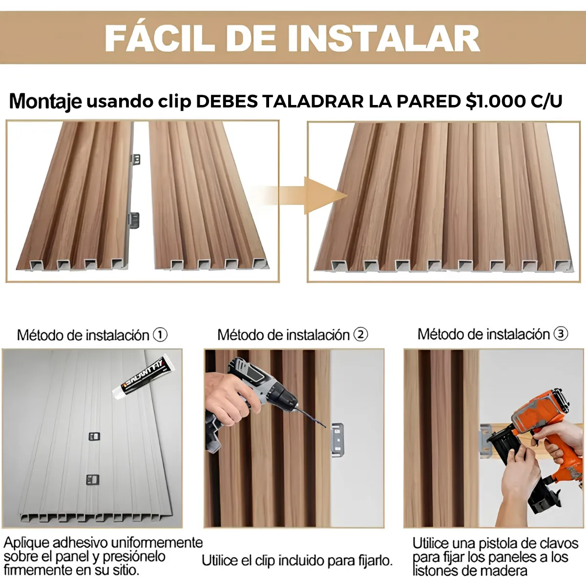 Panel WPC  16 cms x 2.90 mts - Imagen 4
